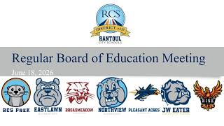 Rantoul City Schools 137 June 18, 2026 Board of Education Meeting