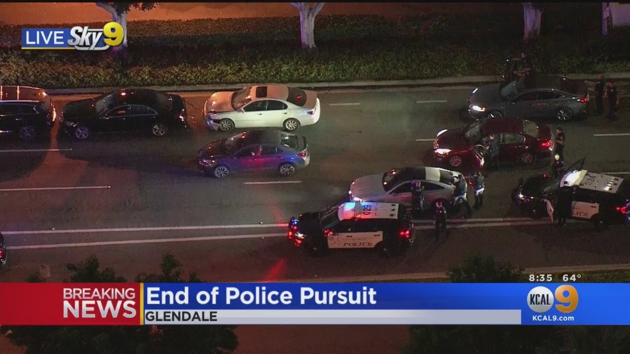 Police Attempting To Arrest Pursuit Suspect In Glendale - YouTube