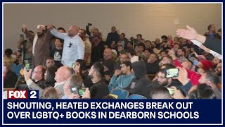 Shouting, heated exchanges break out over LGBTQ+ books in Dearborn schools
