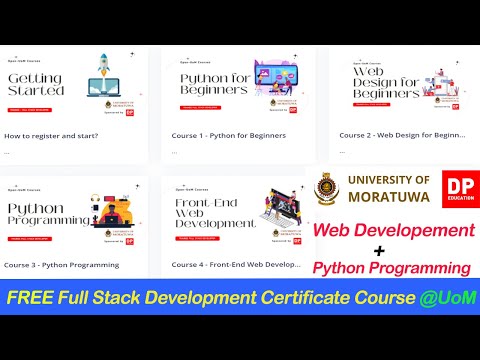 Free Full Stack Development Certificate Course @ University Of Moratuwa | Web Development + Python