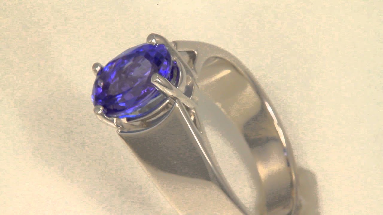 Tanzanite Wide Band Ring in 14kt. Gold