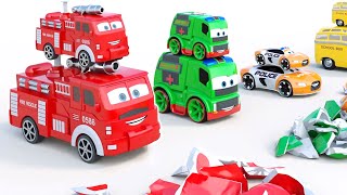 Magic Stone Eggs Adventure: Tiny Vehicles Unveiled! Police Cars, Ambulance and Fire Truck Toys 🚓🚒🚑