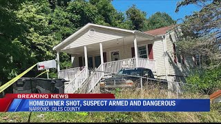 Giles Co. authorities searching for armed and dangerous person after homeowner shot Monday