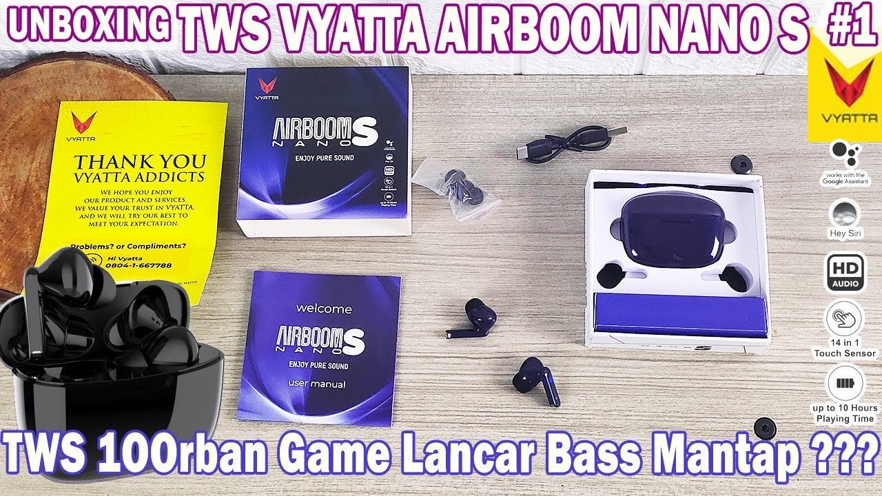 CUMA 100RIBUAN TWS VYATTA AIRBOOM NANO S TWS BLUETOOTH 5 1 MURAH 