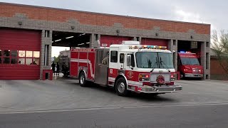 (RARE) Phoenix Fire Dept. Engine 8 (reserve), Support 8, & Car 957 South Responding