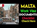 Malta work visa documents latest checklist 2020 || Hindi ||