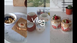 VLOG || bir günde neler yiyorum, sağlıklı magnolia tarifi, alçı mumluk boyama