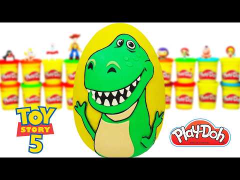 Giant Rex Surprise Egg from Toy Story Movie in Play-Doh