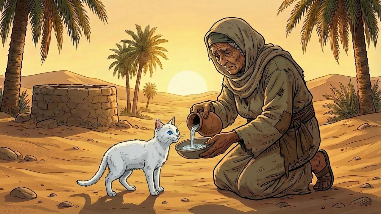 حكاية امرأة سقت قطة عطشى في الصحراء وتركتها… وبعد 20 عامًا أنقذتني من السجن | قصة حقيقية تهز القلب