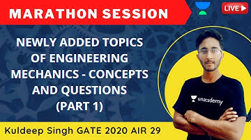 Newly Added Topics of Engineering Mechanics - Concepts & Questions (Part 1) | Kuldeep Singh, AIR 29