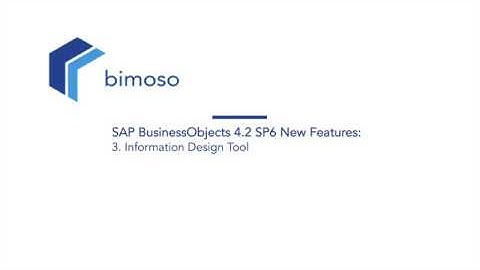 SAP Business Objects 4.2 SP 6 Information Design Tool