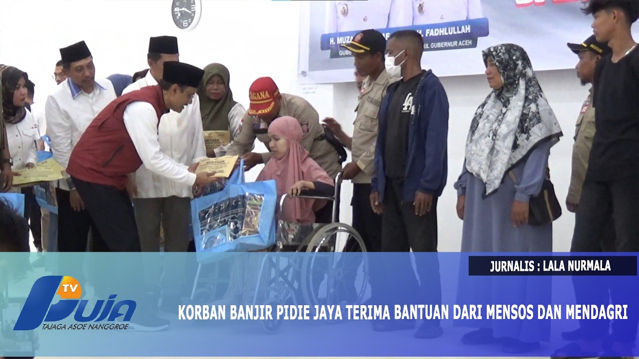 Korban Banjir Pidie Jaya Terima Bantuan dari Mensos dan Mendagri