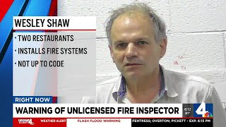 Warning of unlicensed fire inspector