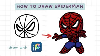 How to draw Spiderman using app on a tablet / phone. screenshot 1