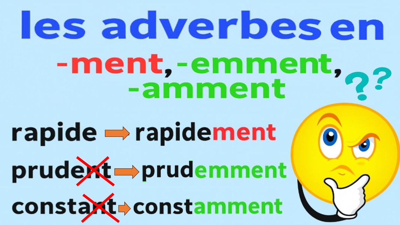 Наречия, оканчивающиеся на -ment, -emment, -amment: образование + упражнения