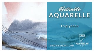 Aquarell Demo | Aquarell Landschaft | Einfaches Aquarell Pouring | Triptychon | Bird Inside Art