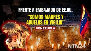 “Somos madres y abuelas en vigilia”: homenaje a Carmen Navas en Caracas frente a embajada de EEUU