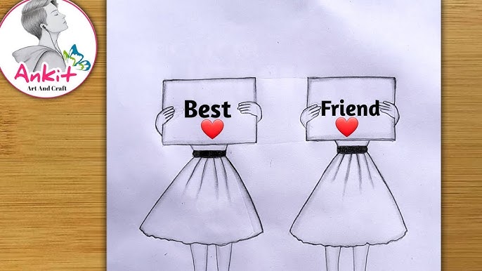 Happy Friendship day drawing easy and step by step l International  Friendship day poster drawing 