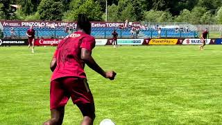 Torino training camp. Pinzolo Stadium. The splendid Trentino Town of Val Rendena