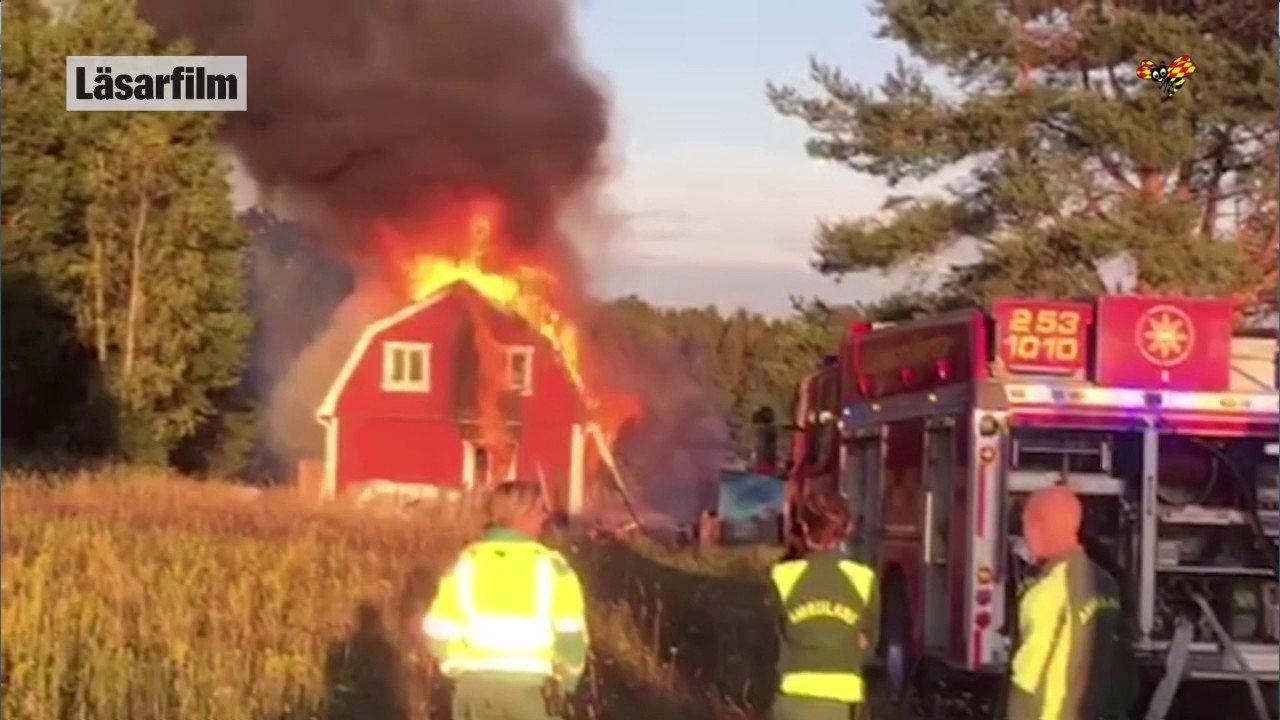 Villan slukas i våldsam brand