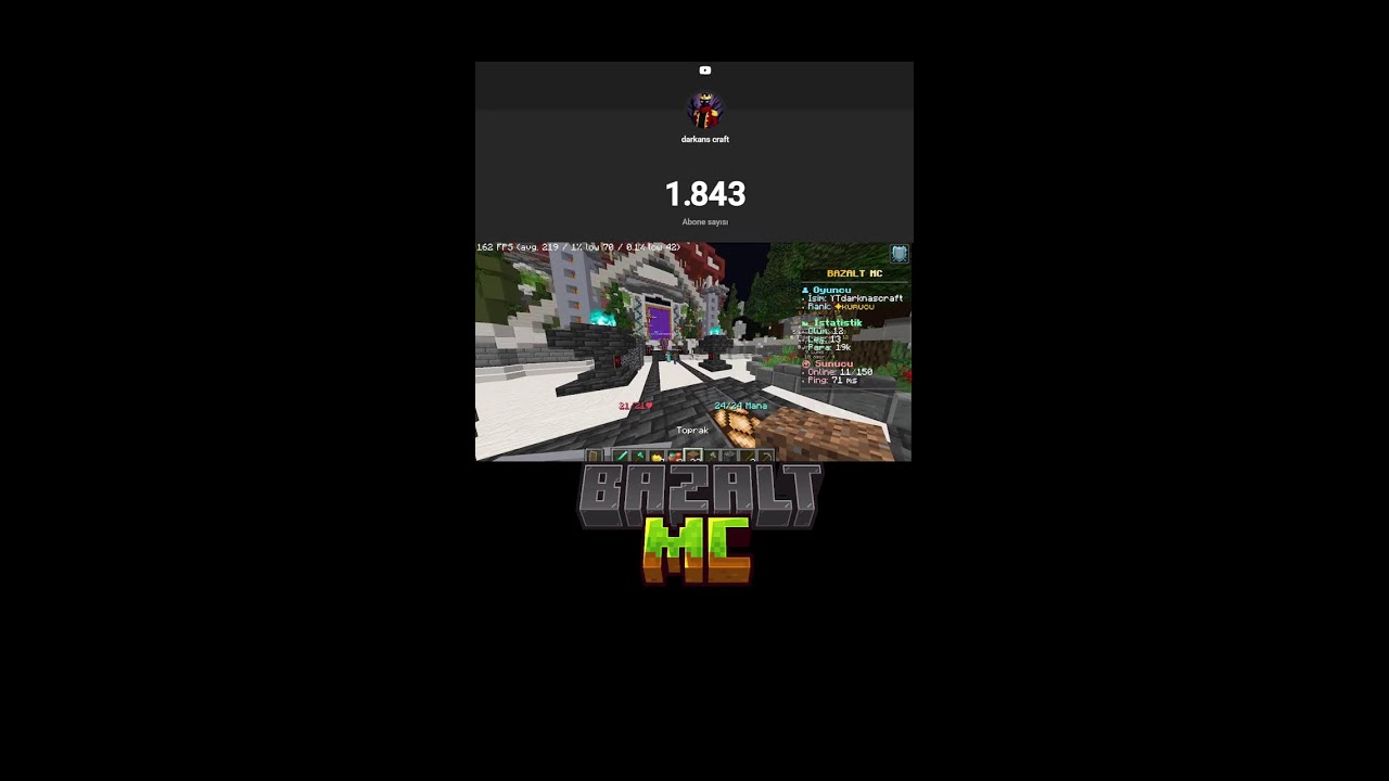 işte yeni minecraft sunucumuz 1.16 - 1.21x minecraft canlı yayın bazaltmc.aternos.me