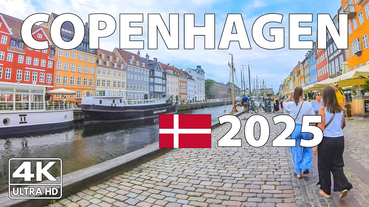 Копенгаген Дания Пешая Прогулка ⛅️ 4K с Субтитрами