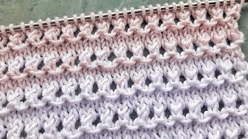 Простой ажурный узор с рельефом для вязания летних топов, джемперов,  бактуса / Очень легко вязать