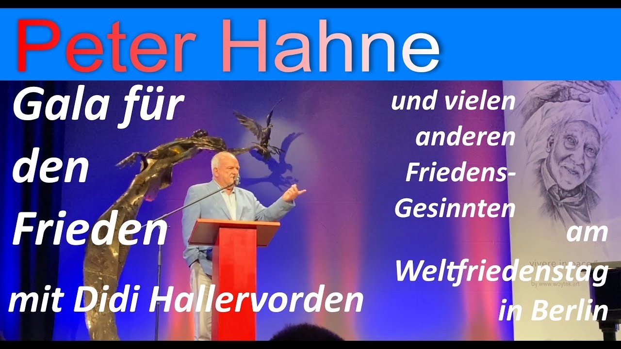 Peter Hahne mit Dieter Hallervorden u a  bei der Gala für den Frieden