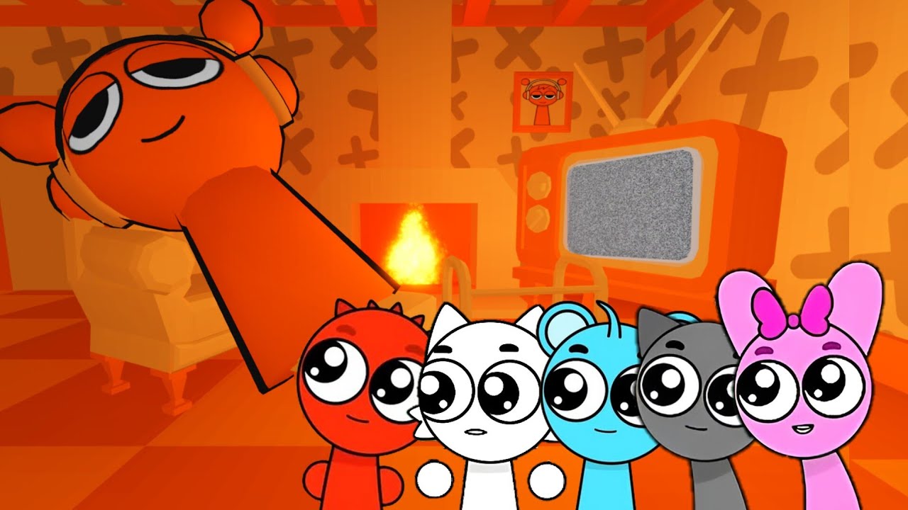 Sprunki Baby Raddy, Wenda, Sky, Gray & Pinki Played Sprunki Oren House ...