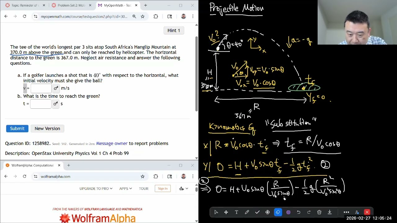 Физика 4А - OpenStax University Physics, том 1, глава 4, задача 99