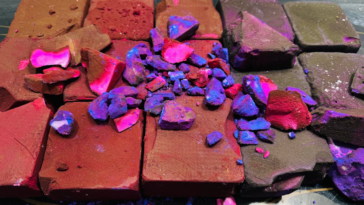 Fresh Dyed Gym Chalk Crush Edit | Colourful Dyed ASMR - YouTube