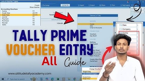 Accounting Voucher All Entries in Tally prime//Contra /Payment/Receipt/Journal/Sales/Purchase