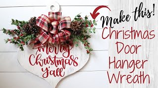 How To Make a Christmas Door Hanger / DIY Door Wreath @AppalachianHomeCo