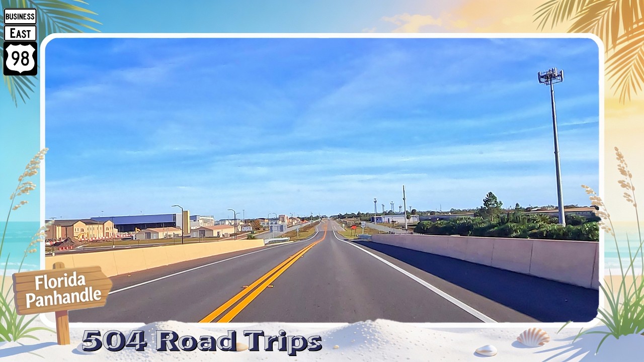 ⁴ᴷ Автопутешествие № 1194 - Шоссе US-98 E - Флорида, мили 123.7-140 | Авиабаза Тиндалл