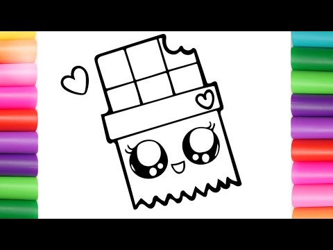 How to draw a cute Chocolate simple and easy for kids ️ ️ - YouTube