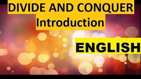 Introduction || Divide and Conquer || English || By Studies Studio