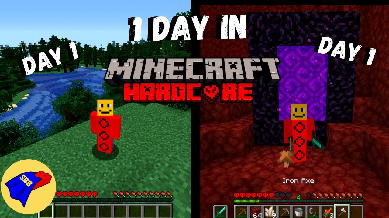 I Survived 1 day in Hardcore Minecraft - YouTube