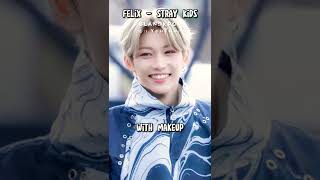 Male K-pop idols with vs without makeup | BLANDKPOP #kpop #shorts