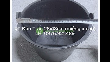Xô Vữa Đen Đầu Trâu – Xô Nhựa Đa Năng Đựng Nước, Xách Hồ, Xách Vữa, Tưới Cây – Kích Thước 28x18cm