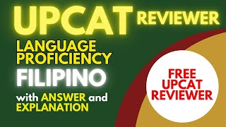 Free UPCAT 2025 Reviewer with Answer and Explanation in Language Proficiency Filipino @examreviewph