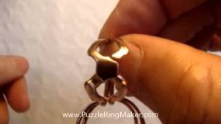 (ROBOT) 4 Band Puzzle Ring Solution - PuzzleRingMaker.com