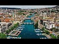Drone Views of Switzerland in 4k: City of Zurich