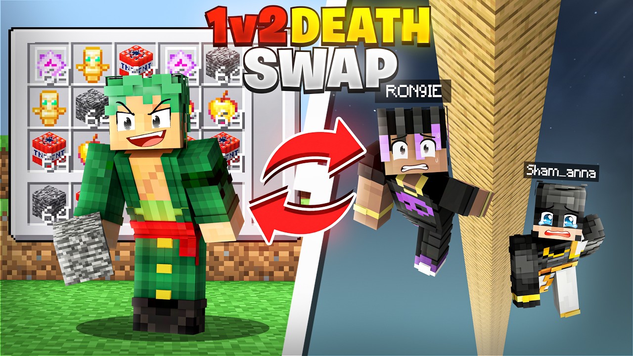 1v2 Minecraft Creative Deathswap😱