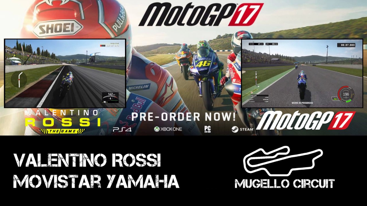 Motogp 17 VS Valentino Rossi The Game - Graphics And Sound Comparison (Valentino Rossi Mugello)