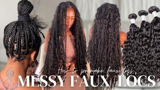 How you Premake Faux Locs with Human Hair curls + How to Install