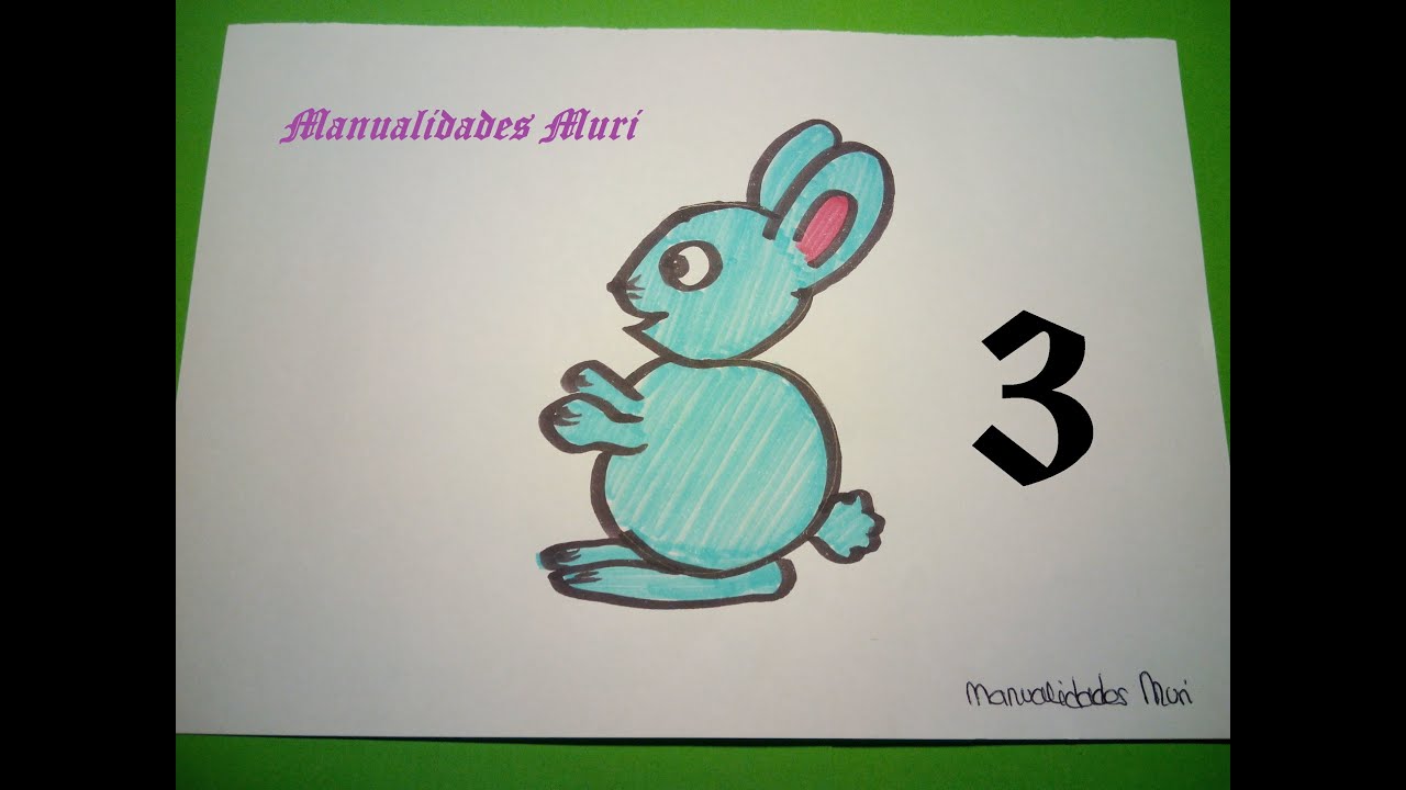 Manualidades. Aprende a dibujar con números: Conejo con el 3 - thptnganamst.edu.vn