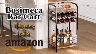 Bosimeca 3-Tier Wine Bar Table: Small Liquor Bottle Holder with 8-Bottle Wine Rack