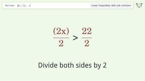 Solving Linear Inequalities: 20 is Smaller Than 2x-2