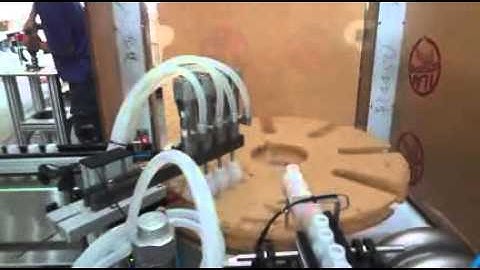 bottle unscrambler + bottle rinser + filler +  capper + collect table