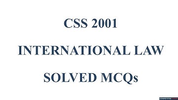 CSS 2001 INTERNATIONAL LAW Paper Solved MCQs | Objective Part